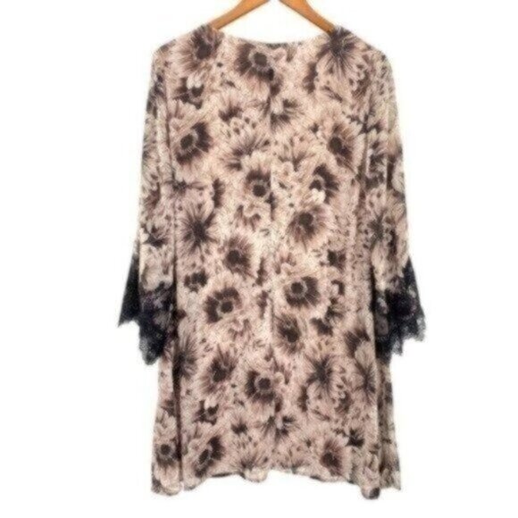 Anthropologie ASTR The Label Floral Print Lace Babydoll Mini Shift Dress - Picture 10 of 11